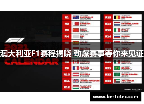澳大利亚F1赛程揭晓 劲爆赛事等你来见证